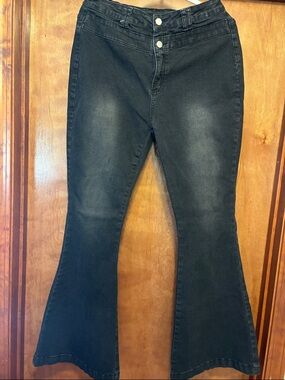High-Rise Black Flared Jeans for Women